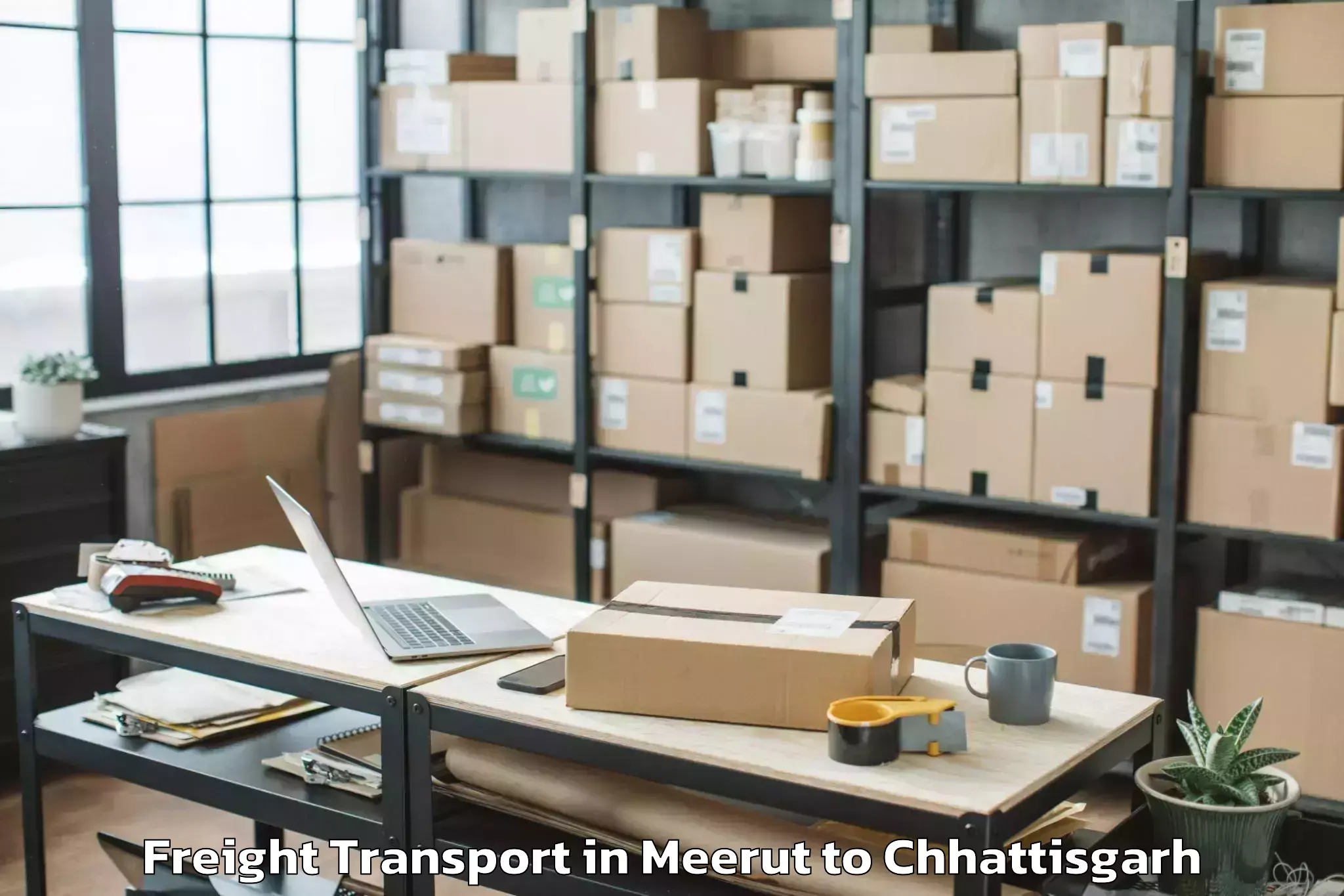 Top Meerut to Kalinga University Raipur Freight Transport Available